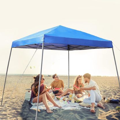 PHI VILLA - Toldo parasol con bloqueo UV de 4 x 4 m con kits de herramientas, pantalla de cenador para patio al aire libre, eventos de jardín-toallita mágica esponja