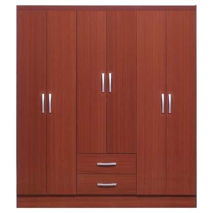Closet Caoba 6 puertas 2 cajones