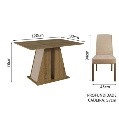 Juego de Comedor con Mesa y 6 Sillas Madesa Cheryl MCI