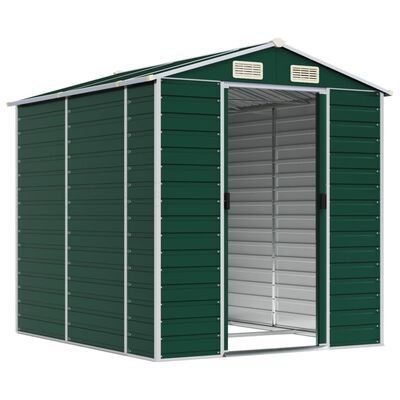 Cobertizo de jardín acero galvanizado marrón claro 191x215x198 cm
