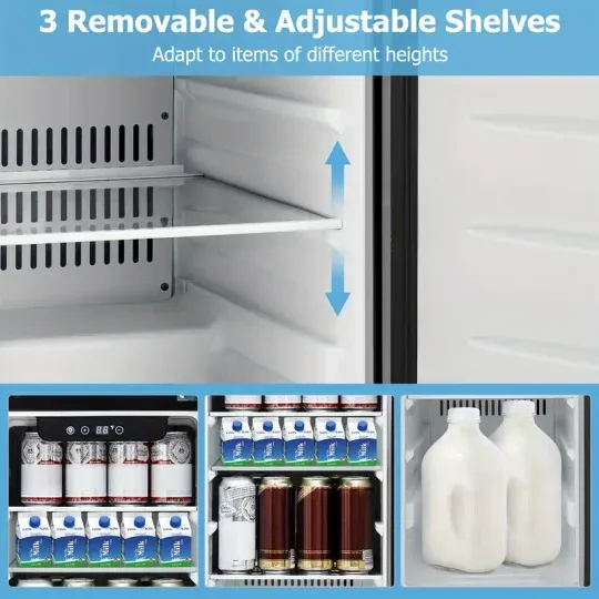 Maxmass Refrigerador Compacto Bajo Encimera/Refrigerador Independiente con Temperatura Ajustable