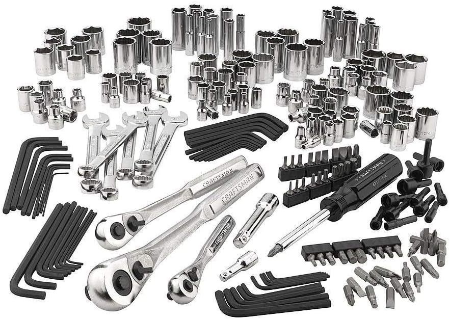 Craftsman - Juego de herramientas métricas SAE de 230 piezas, 230 piezas, juego de llaves de carraca, estuche de transporte incluido