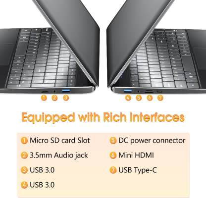 SGIN portátil de 15,6 pulgadas, 8 GB DDR4, 256 GB SSD, Windows 11 con procesador Intel Celeron de 4 núcleos, HD IPS 1366x 768