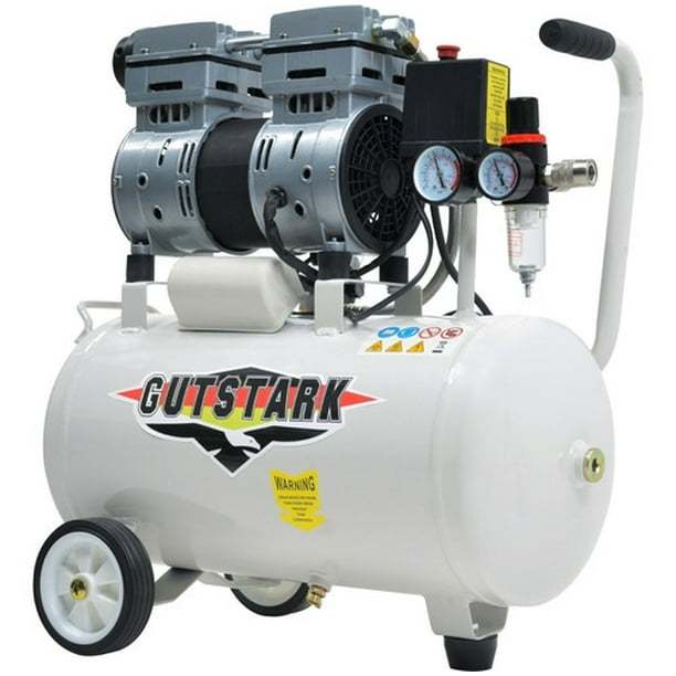 Compresor Dental Aire 1 HP 25 L Gutstark Home Silencioso 127v 2 Pistones 116 Psi Libre Aceite