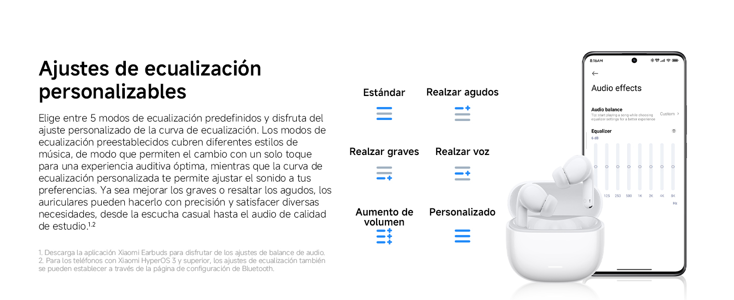 Adjustes de ecualizacion perosnalizables