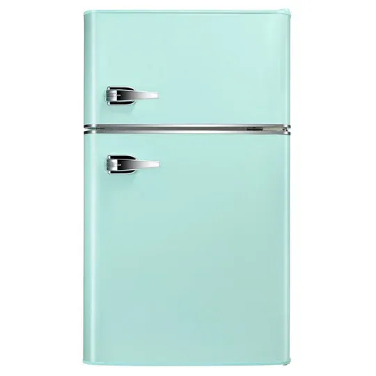 R.W.FLAME Puerta doble 3.2 Cu. Pie. Frigorífico compacto Mini frigorífico con congelador