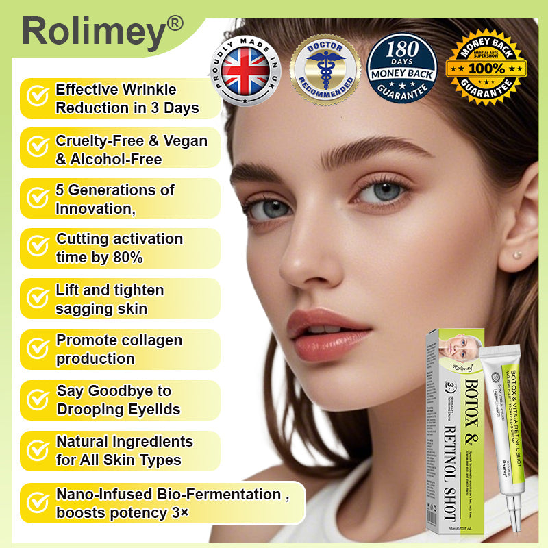 ✨👨‍⚕️♦️Made and shipped from the UK 💫Rolimey® Botox & Vita-A Retinol Shot Wrinkle-Lift Tightening cream - Last Day Promotion 70% OFF