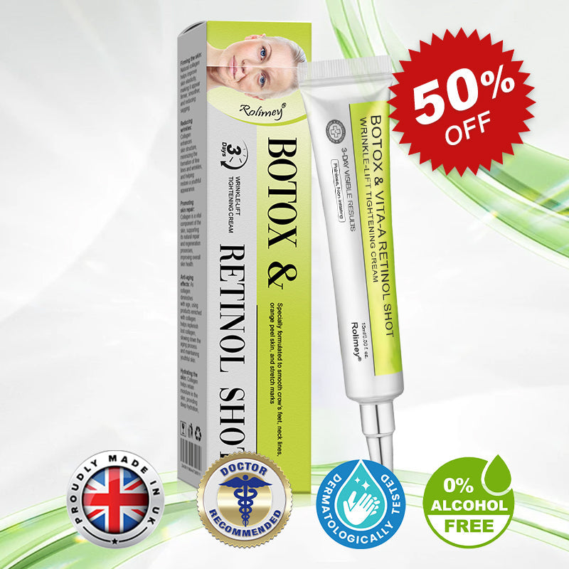✨👨‍⚕️♦️Made and shipped from the UK 💫Rolimey® Botox & Vita-A Retinol Shot Wrinkle-Lift Tightening cream - Last Day Promotion 70% OFF