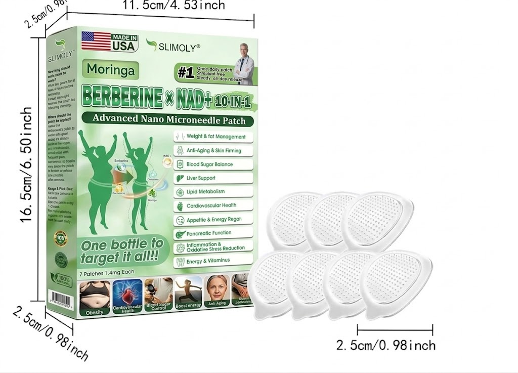 Official Store | Moringa x Berberine 10-IN-1 Advanced Nano Microneedle Patch (Once daily; visible changes in 7 days) ✓ Obesity, Diabetes, Sleep Apnea, and Joint Problems