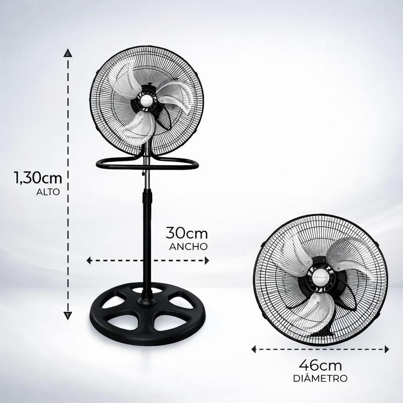 Ventilador de Piso 18 Pulgadas de Alta Potencia con 3 Velocidades y Oscilación – Ideal para Hogar, Oficina y Negocio