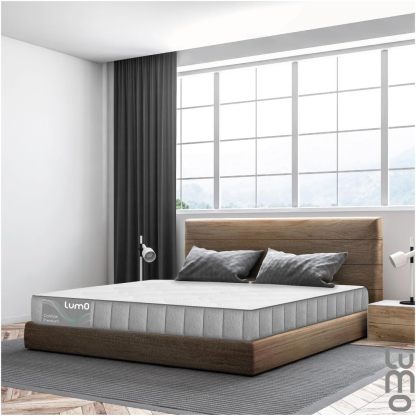 LUMO HOME Colchones Premium de Memory Foam Brinda Frescura al Dormir Anti Ácaros de Grosor Transpirable e Hipoalergénico Blanco (23 cm, Matrimonial)