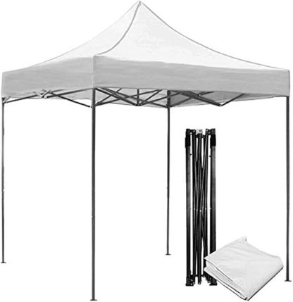 SALUD 360° Carpa Toldo 3x3 Reforzado Plegable Impermeable Facil Armado Y Transporte | para Jardín Casa Exterior Uso Rudo Acero Lona | Blanco