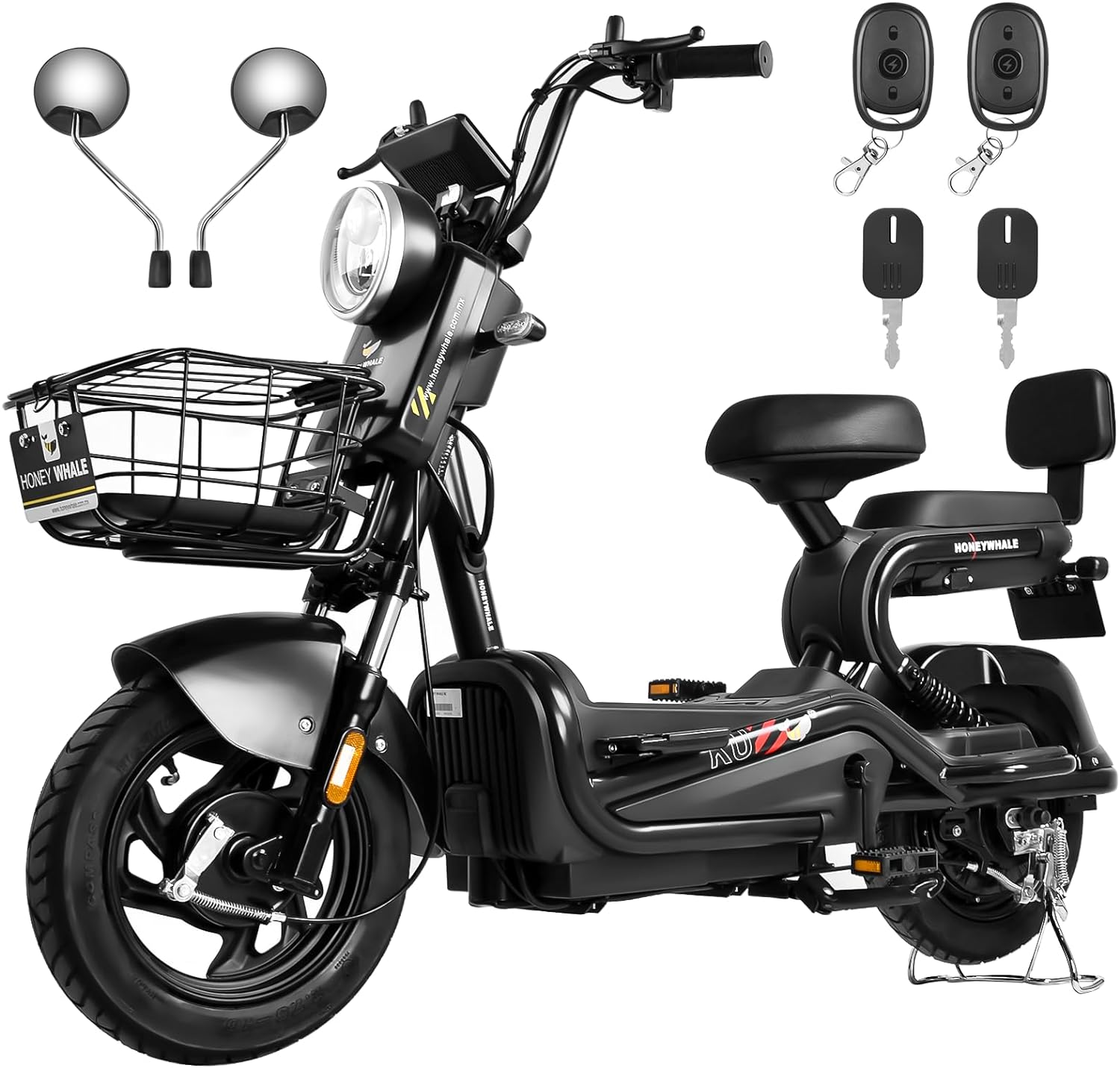 HONEYWHALE KC-Cool Bicicleta Electrica para Adultos, Bicimoto Eléctrica con Alarma, Máxima del Motor 700W, Velocidad Máxima 45KM/H, Autonomía 55-60KM, Baterías de Gran Capacidad 20AH—válvula de vehículo eléctrico