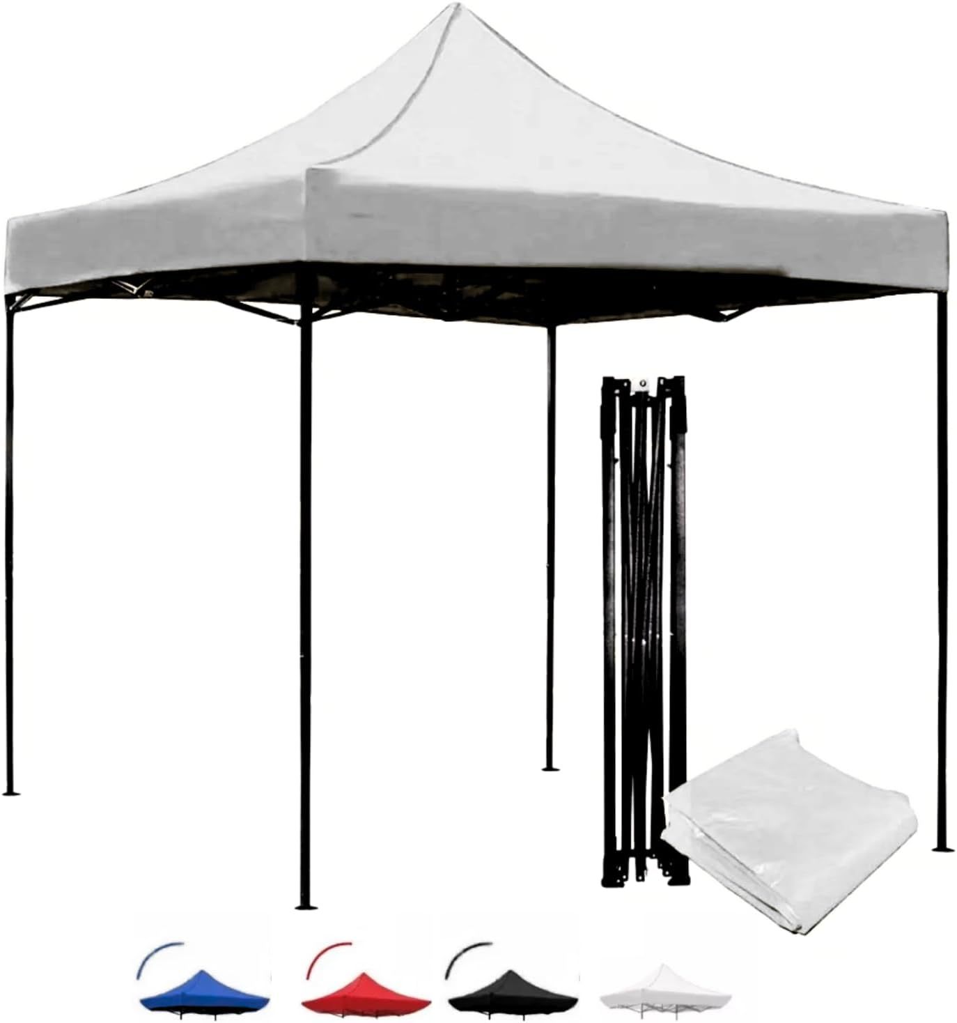 SALUD 360° Carpa Toldo 3x3 Reforzado Plegable Impermeable Facil Armado Y Transporte | para Jardín Casa Exterior Uso Rudo Acero Lona | Blanco