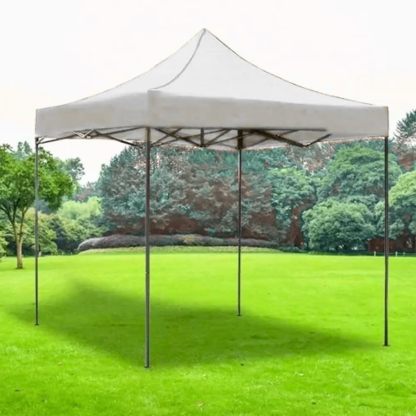 SALUD 360° Carpa Toldo 3x3 Reforzado Plegable Impermeable Facil Armado Y Transporte | para Jardín Casa Exterior Uso Rudo Acero Lona | Blanco
