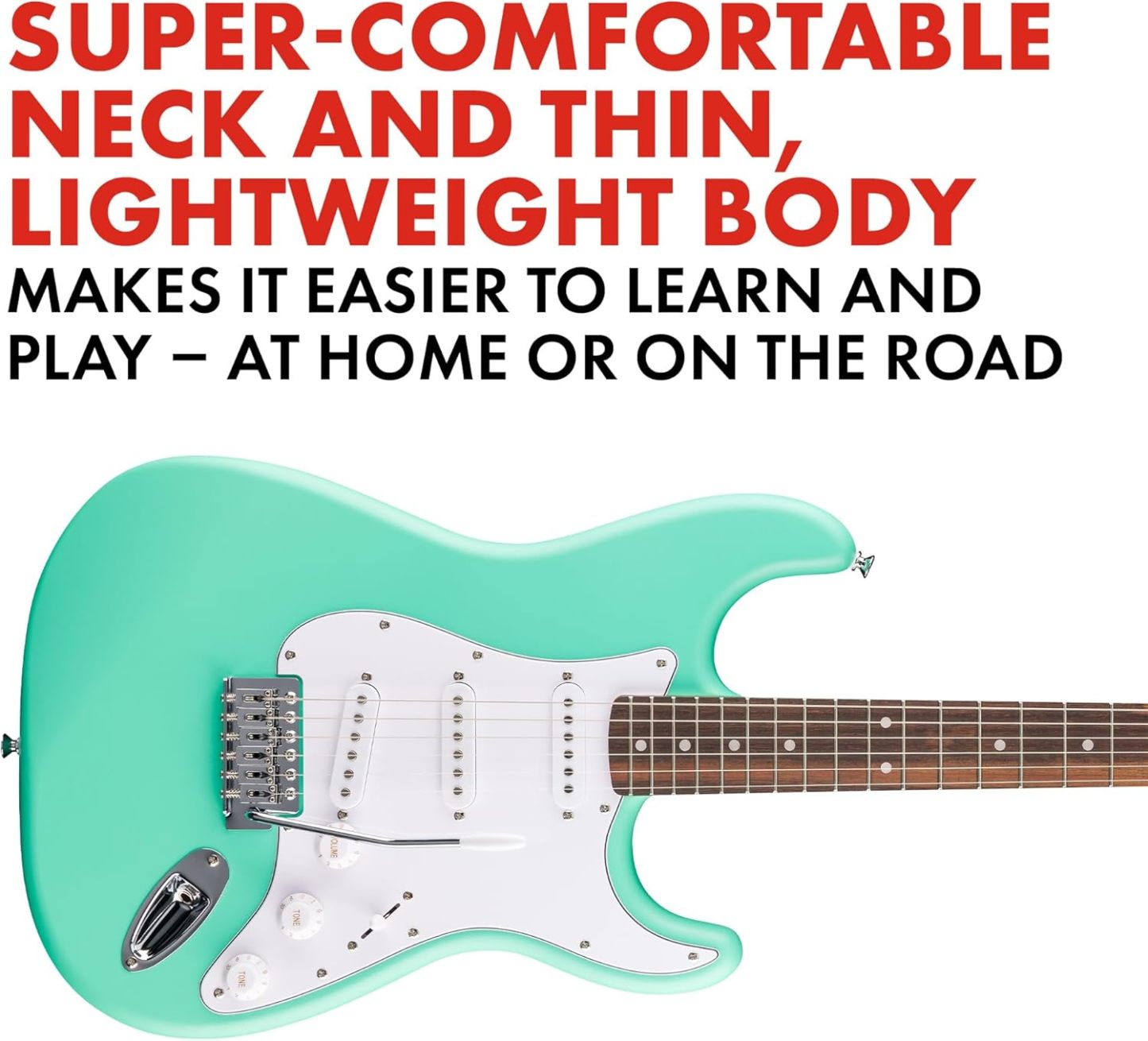 Fender Squier Debut Collection Stratocaster Guitarra Eléctrica, Diapasón Laurel, Color Negro