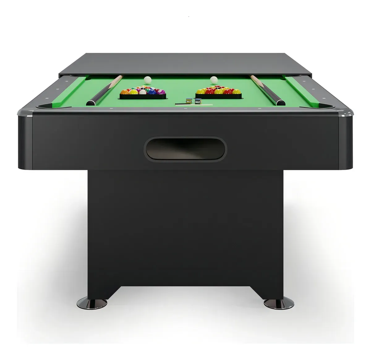 Mesa Billar Convertible Con Comedor Pool Americano De Lujo Paño Verde