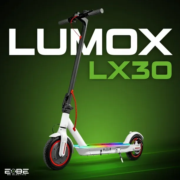 Scooter Eléctrico Monopatin Plegable E-Be 30km Luz Led 350w Blanco
