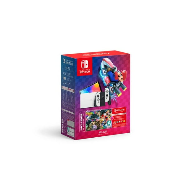 Combo Consola Nintendo Switch OLED White + Mario kart 8 64 GB + 3 Meses Nintendo Switch Online