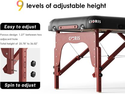 CLORIS - Mesa de masaje profesional de 84 pulgadas, portátil, de aluminio reforzado, con capacidad para hasta 1000 libras, 2 plegables, ligeras, para spa, salón, tatuaje, cama de masaje, altura