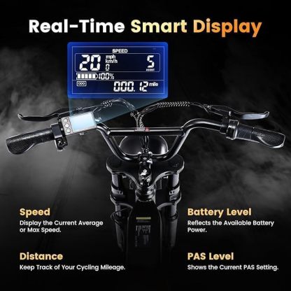 CYCROWN CycRun Bicicleta Electrica para Adultos, Moto Electrica con Potencia Máxima del Motor 1000W,Autonomía 70-90KM, Velocidad de 35KM/H, con 20" Neumático Moto Bicicleta de Montaña