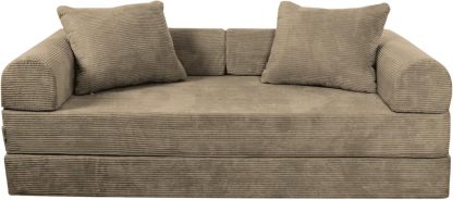 Sofá Cama Teddy Luxe | Diseño Convertible | Hecho 100% de Espuma | Comodidad y Versatilidad | 200x100x65 cm (Chocolate)