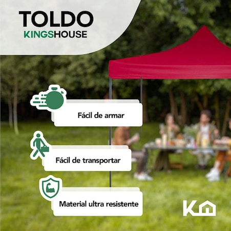 Toldo Carpa Impermeable Plegable Acero 2x2 M Bolsa