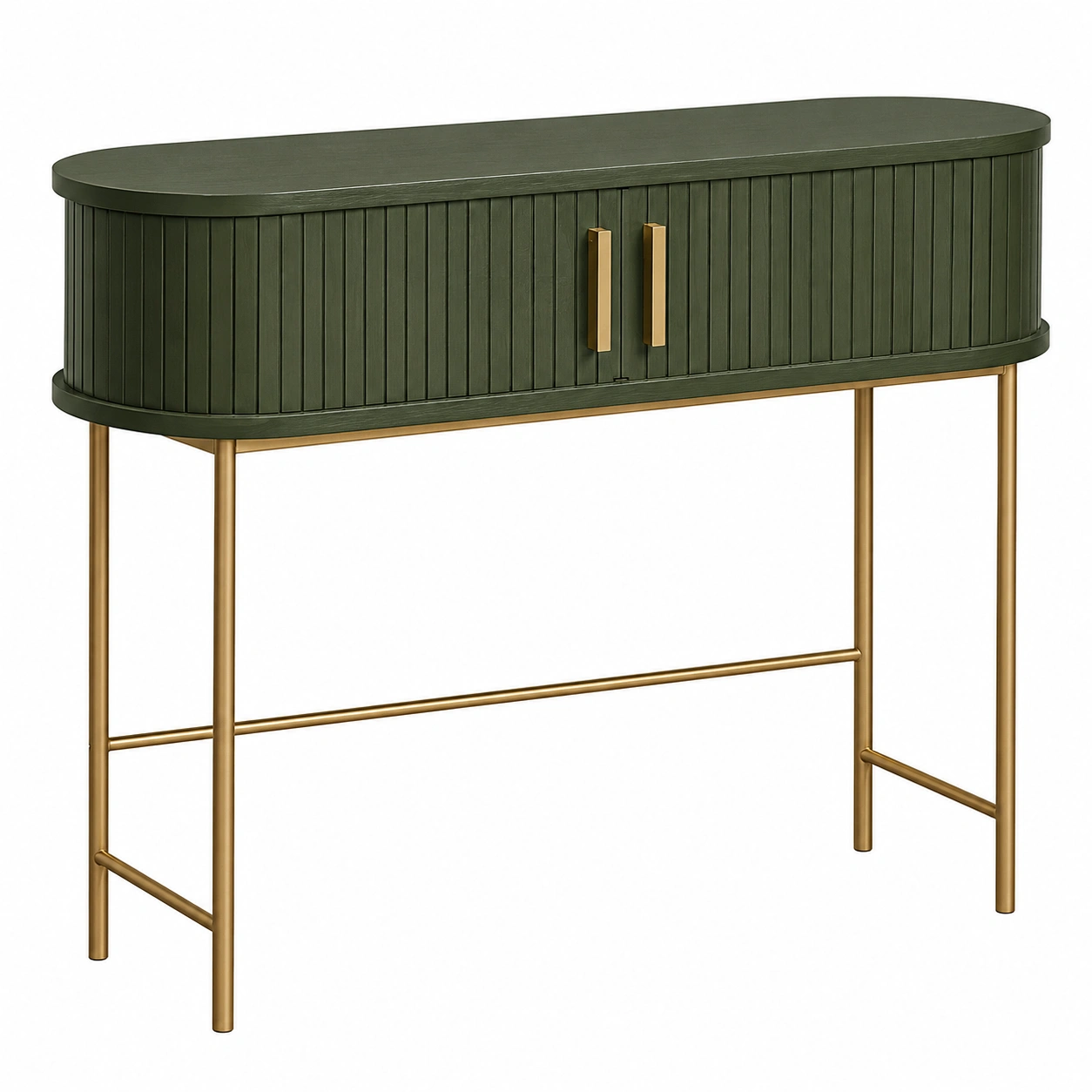Consola Moderna Verde Oliva y Dorado-Furnisel
