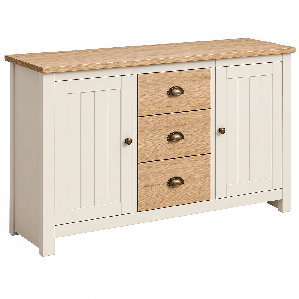 Aparador Buffet Moderno de Madera con 3 Cajones y 2 Puertas para Sala y Comedor-Furnisel