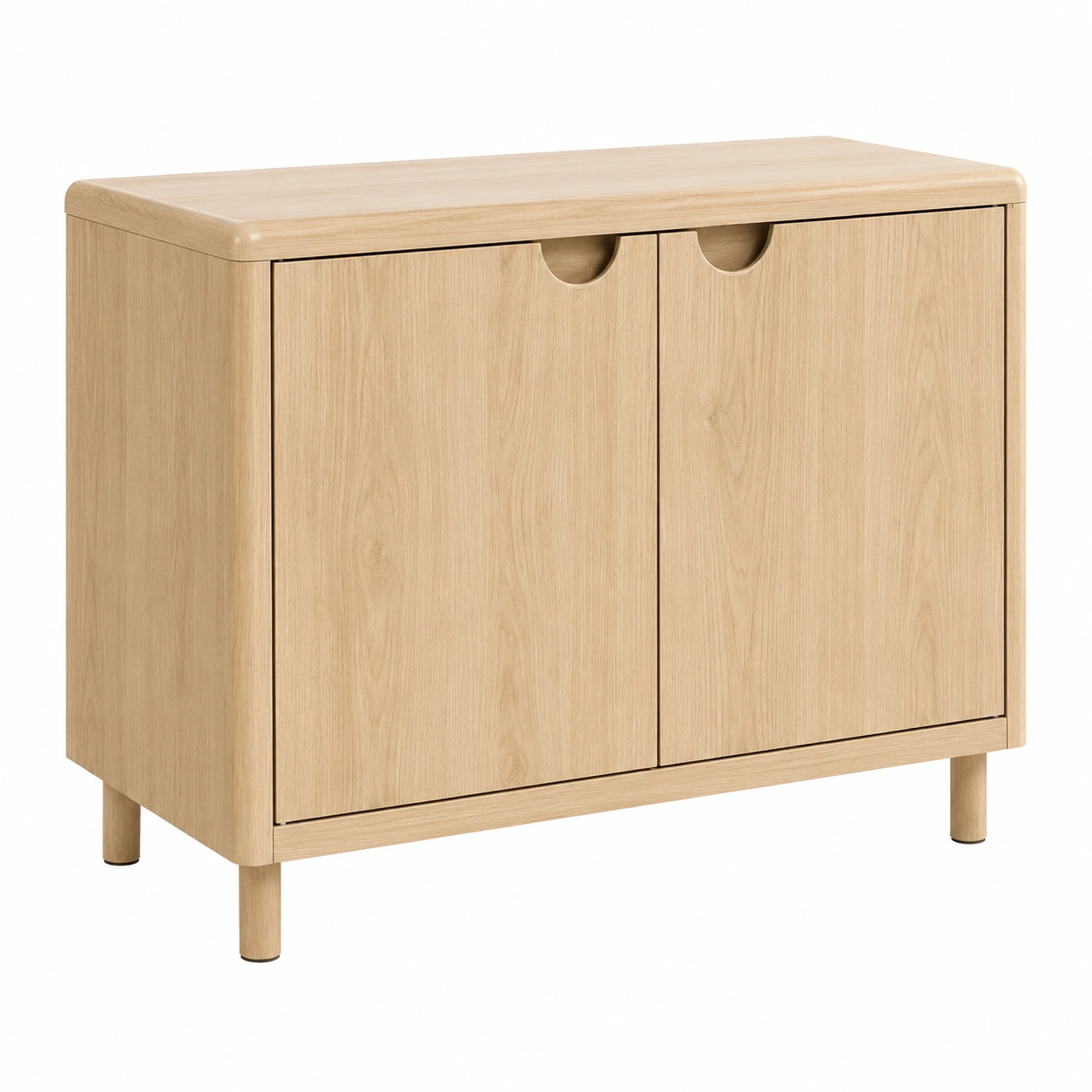 Aparador Moderno de Madera Natural con Puertas Dobles y Diseno Minimalista-Furnisel