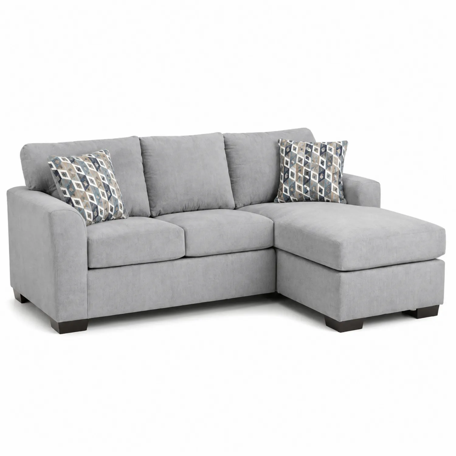 Sofa narożna L szary poliester 250x160x90 cm-Floravillach