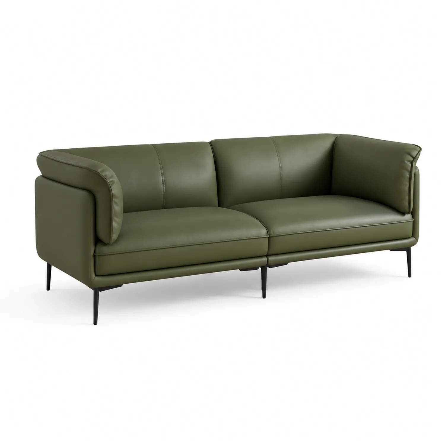 Sofa trzyosobowa skórzana zielona 200 cm-Floravillach