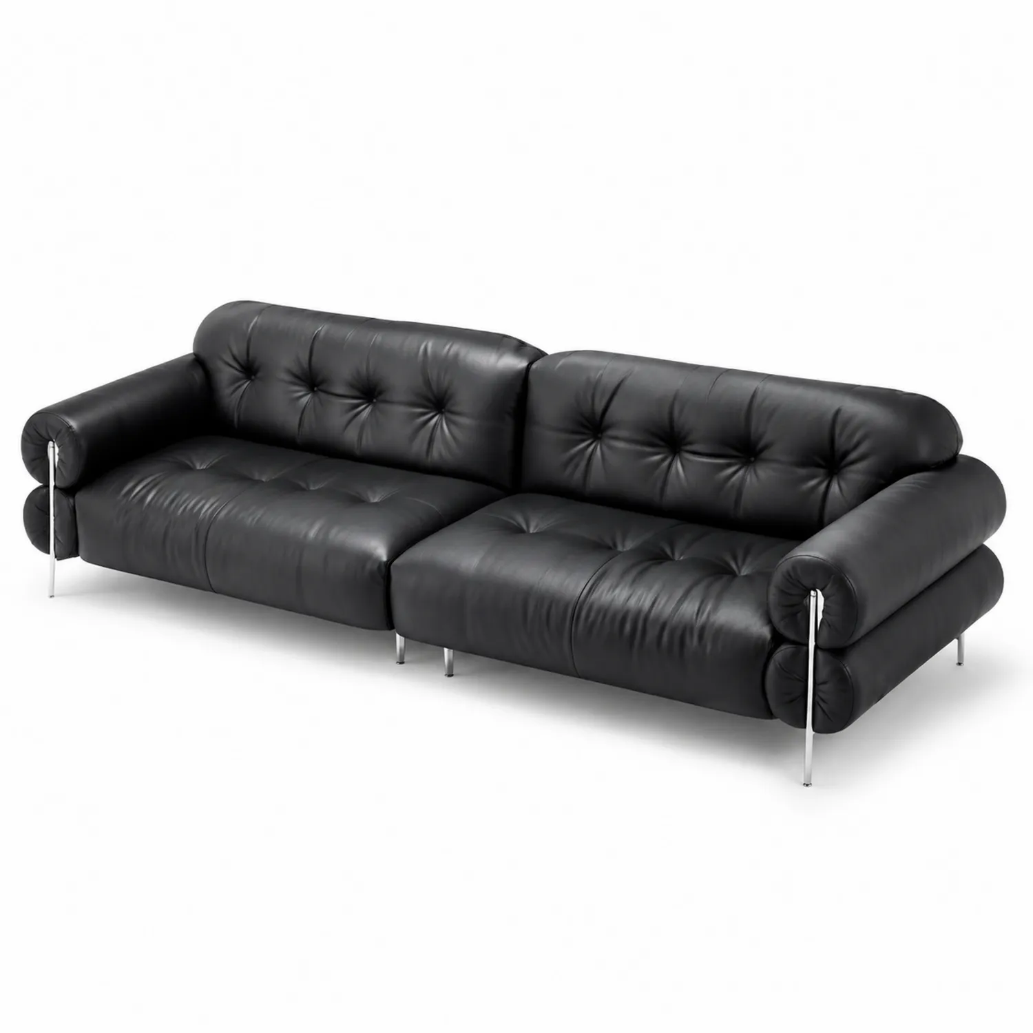 Sofa skórzana z metalowymi nogami-Floravillach