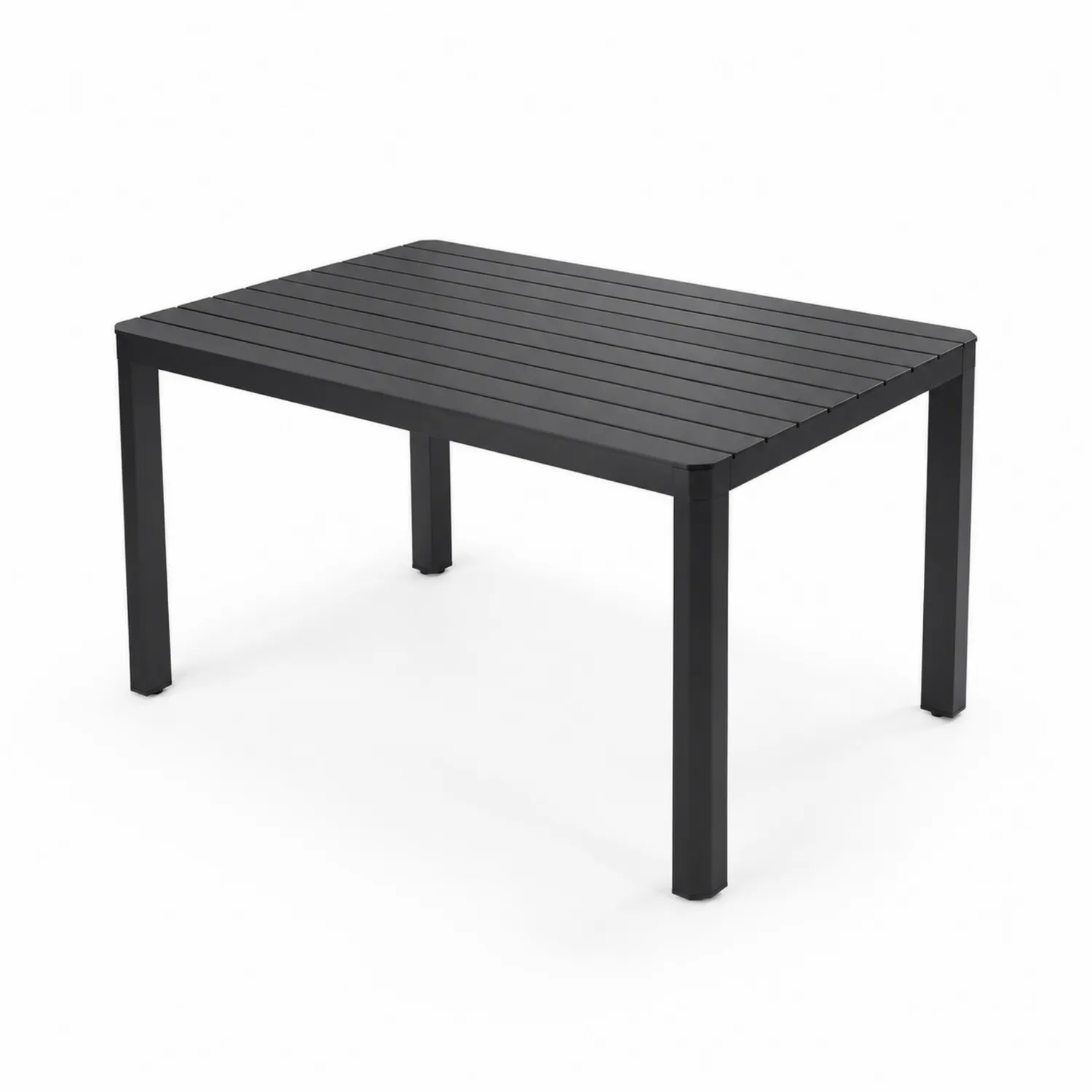 Stół ogrodowy prostokątny metalowy czarny 140x80x74 cm-Floravillach