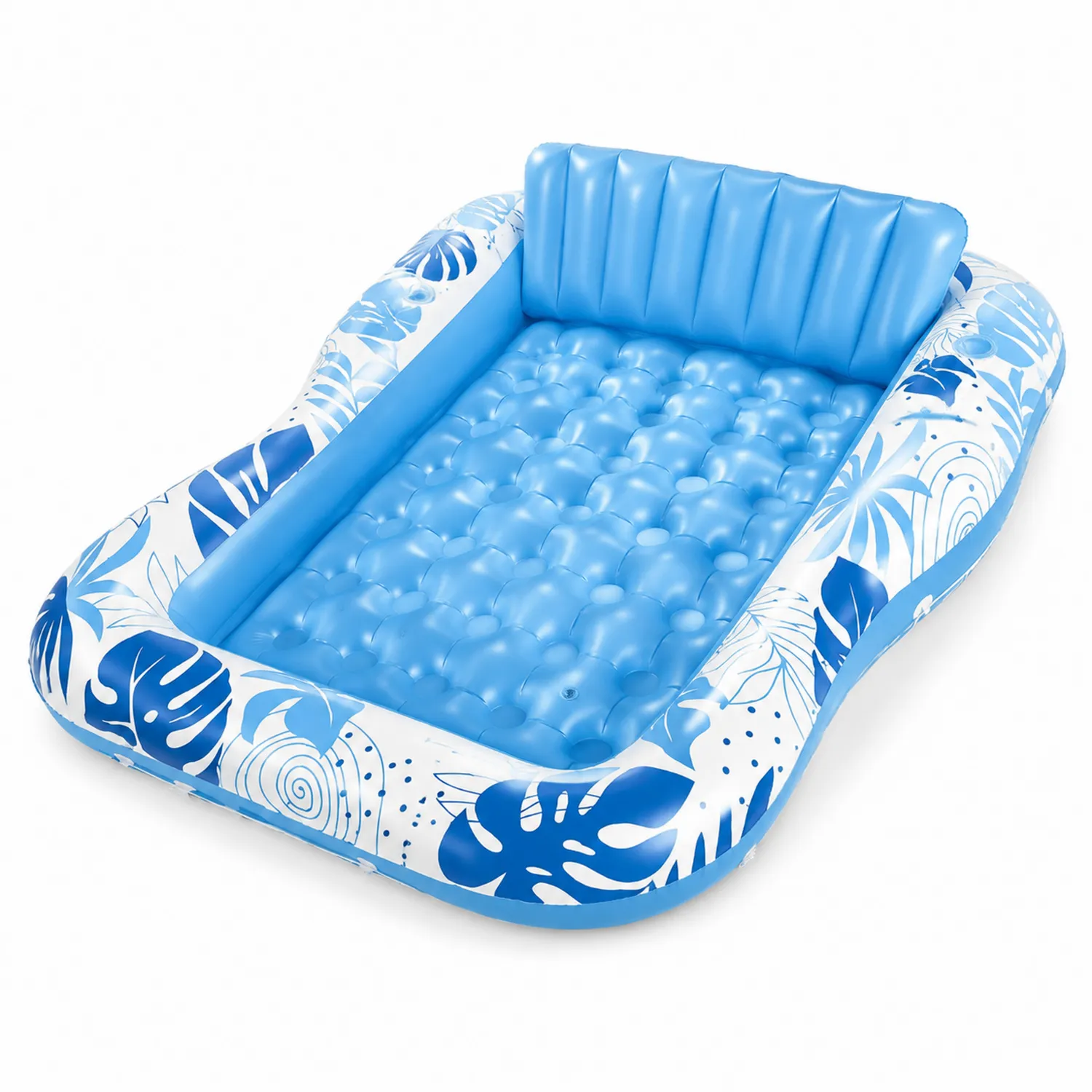 Basen Dmuchany z Oparciem z PVC Niebieski/Biały 262x175 cm-Floravillach