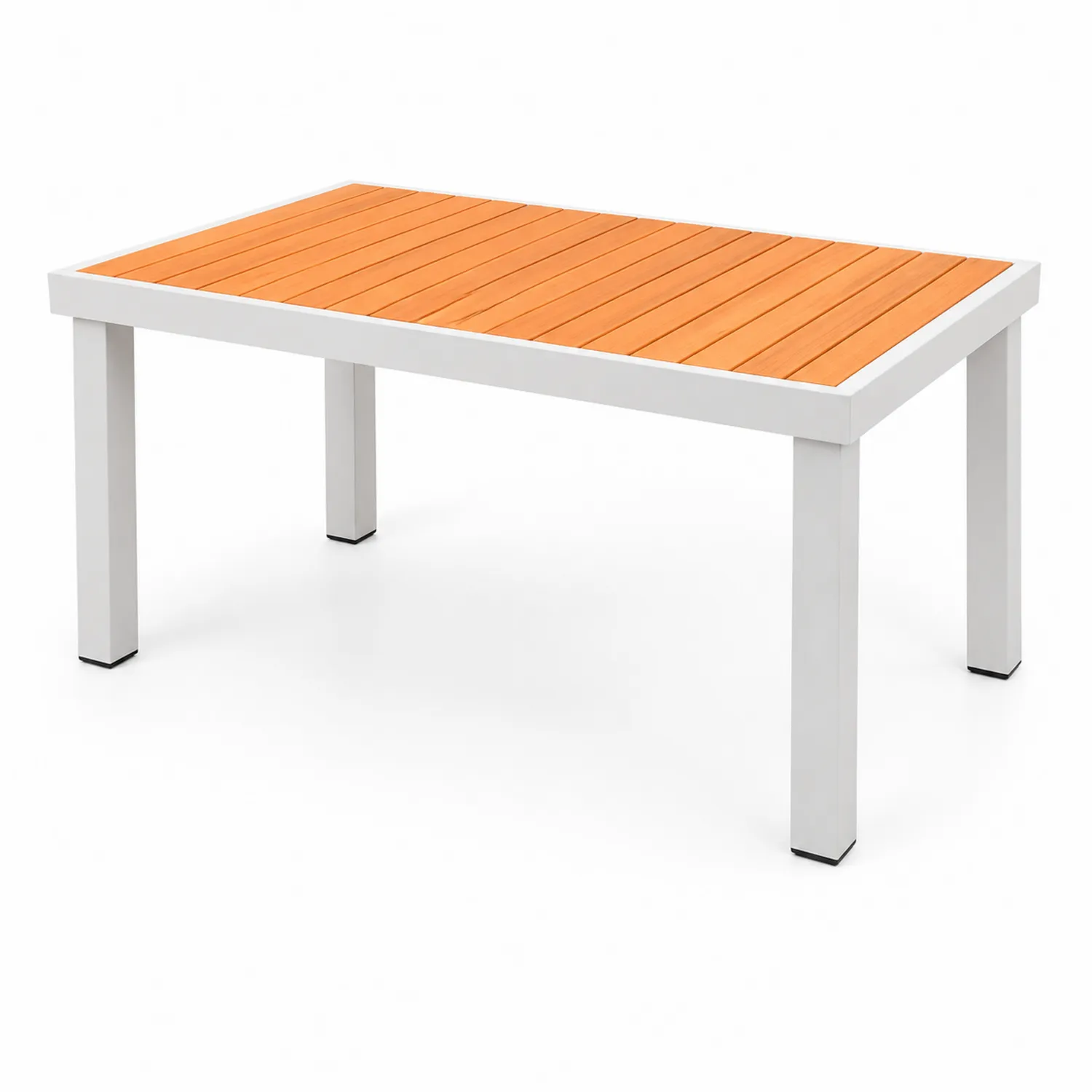 Stół ogrodowy z aluminium biały i pomarańczowy 120 cm-Floravillach