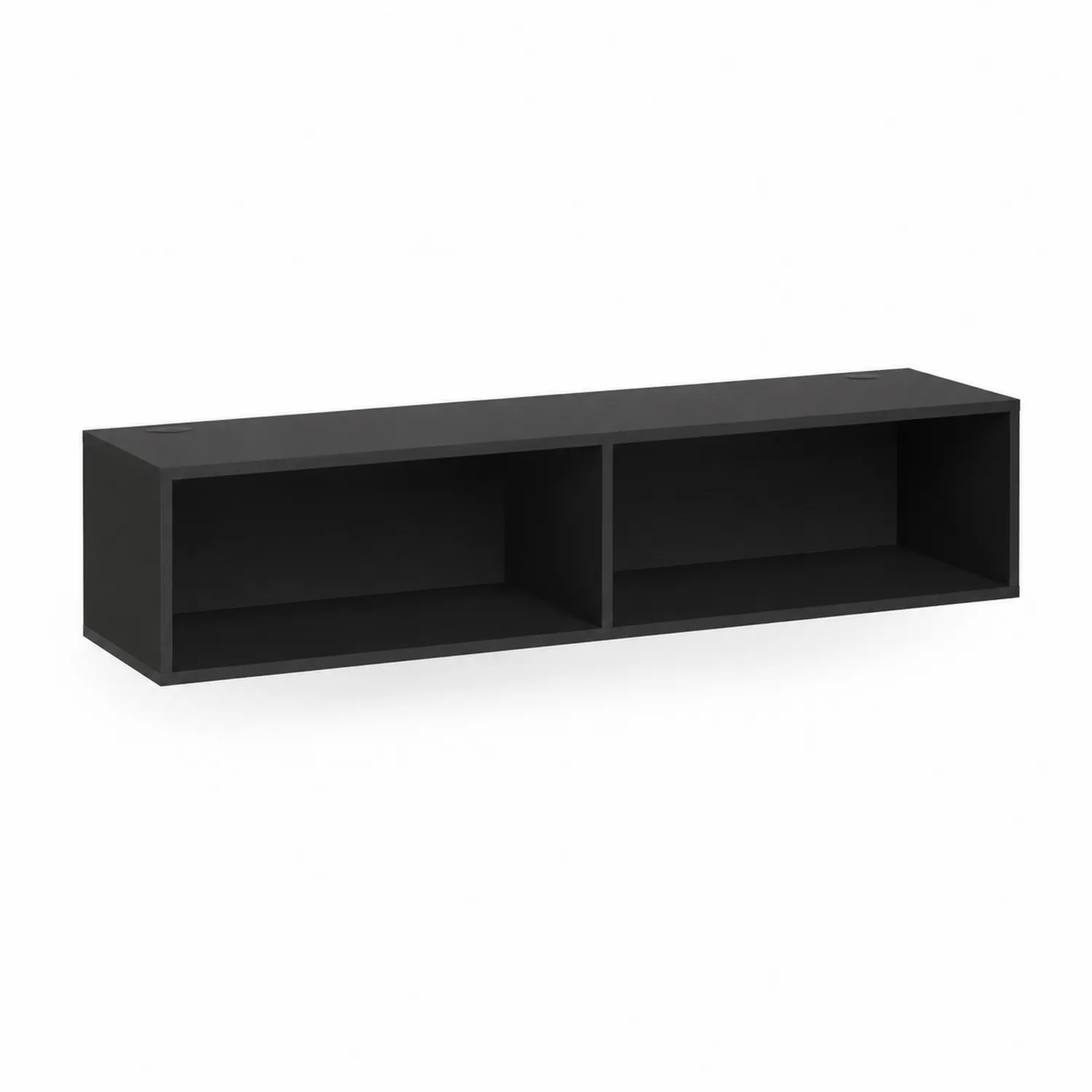 Czarna szafka RTV z płyty wiórowej 160x30x20 cm-Floravillach