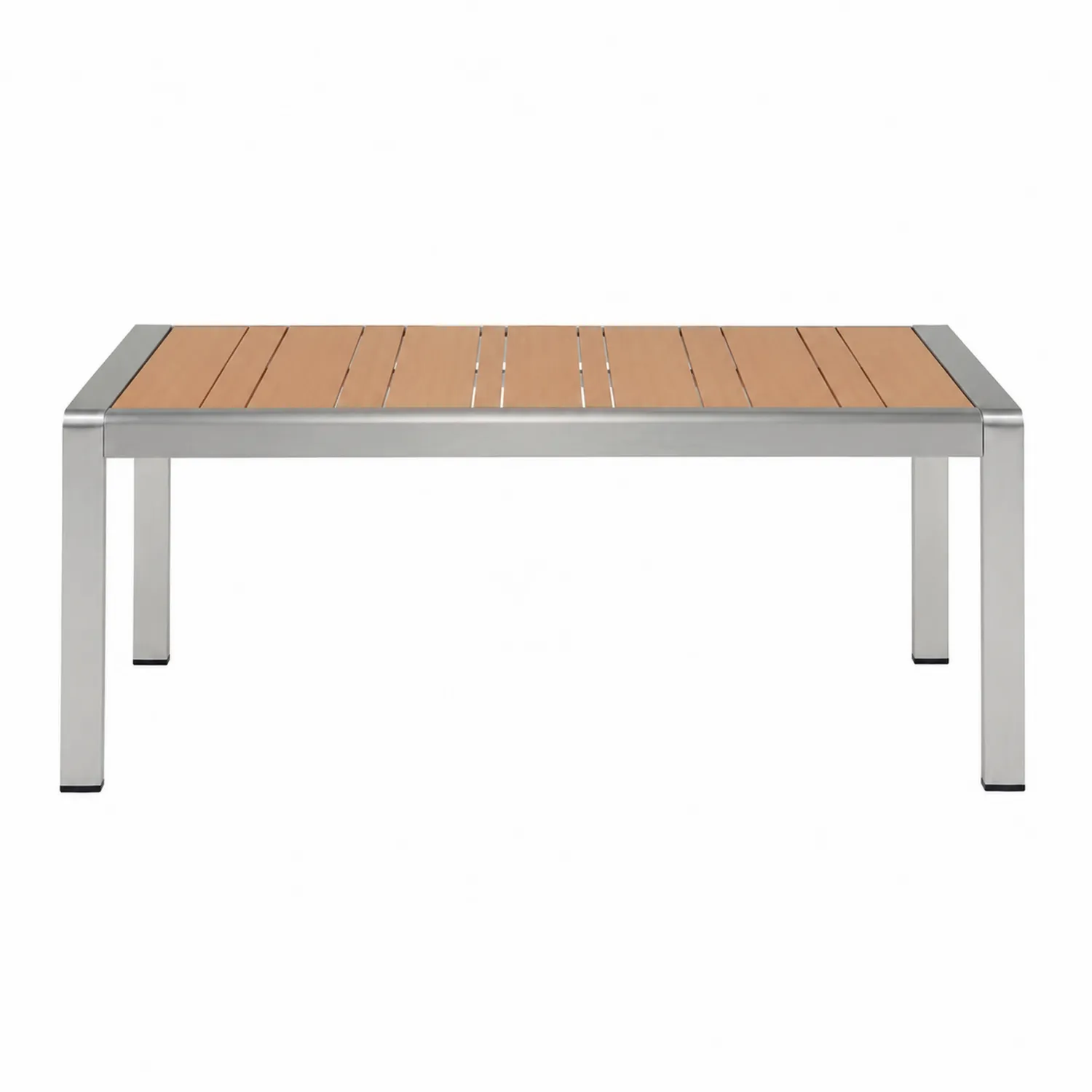 Rechteckiger Tisch Teakholz Edelstahl 180x90 cm-Earthlofteu