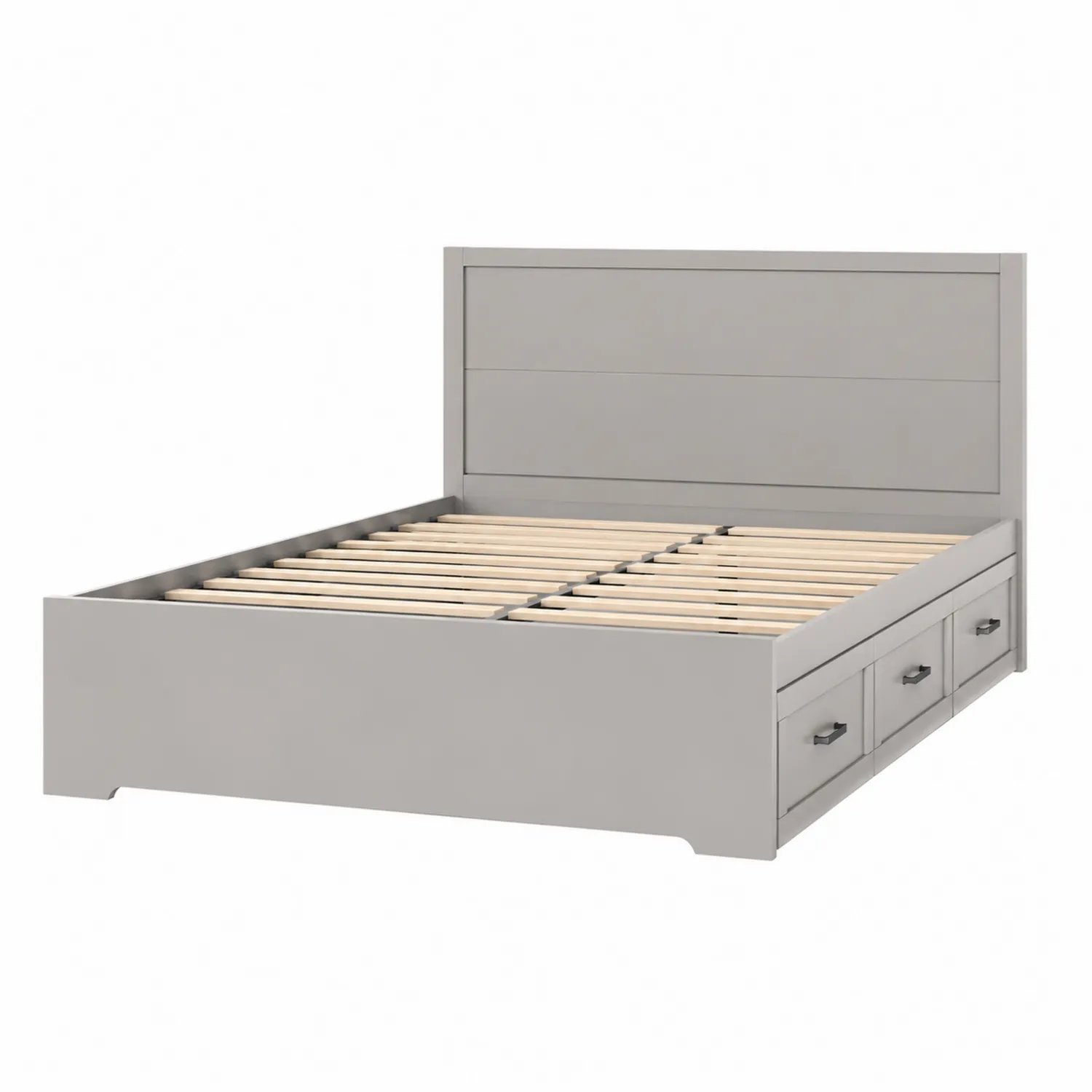 Bett mit Stauraum MDF Grau mit Schubladen 160x200 cm-Earthlofteu