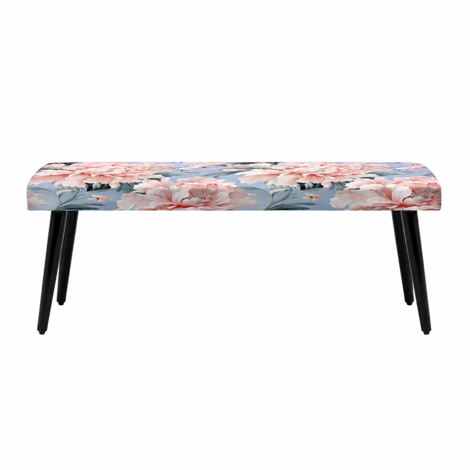 Bank mit Blumenmuster Stoff und Metallbeinen 120x40x45 cm-Earthlofteu