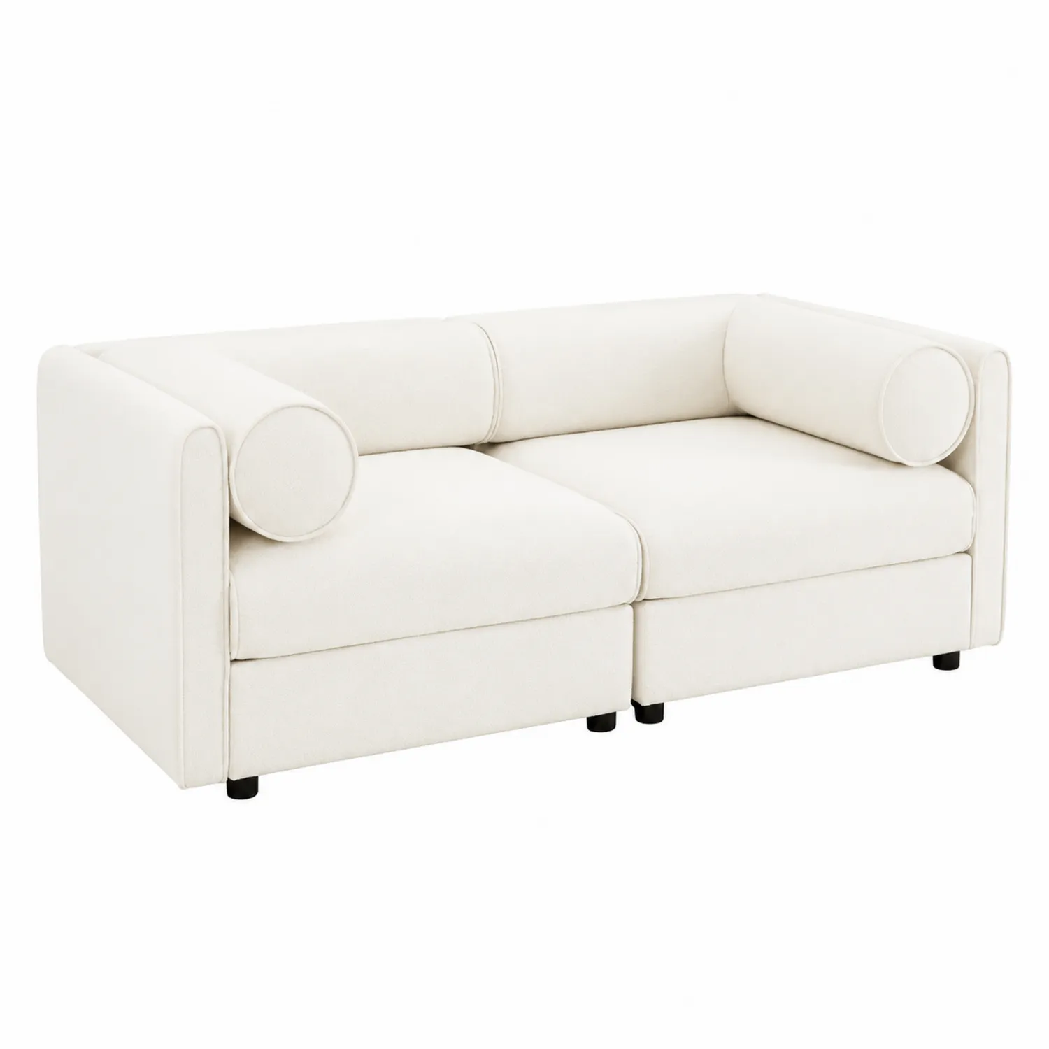 Zweisitzer Sofa Polyester Weiß 200cm-Earthlofteu