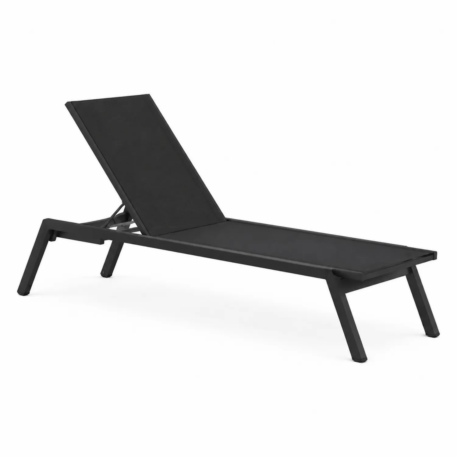 Aluminium Gartenliege Schwarz Textilene 200x65x40cm-Earthlofteu