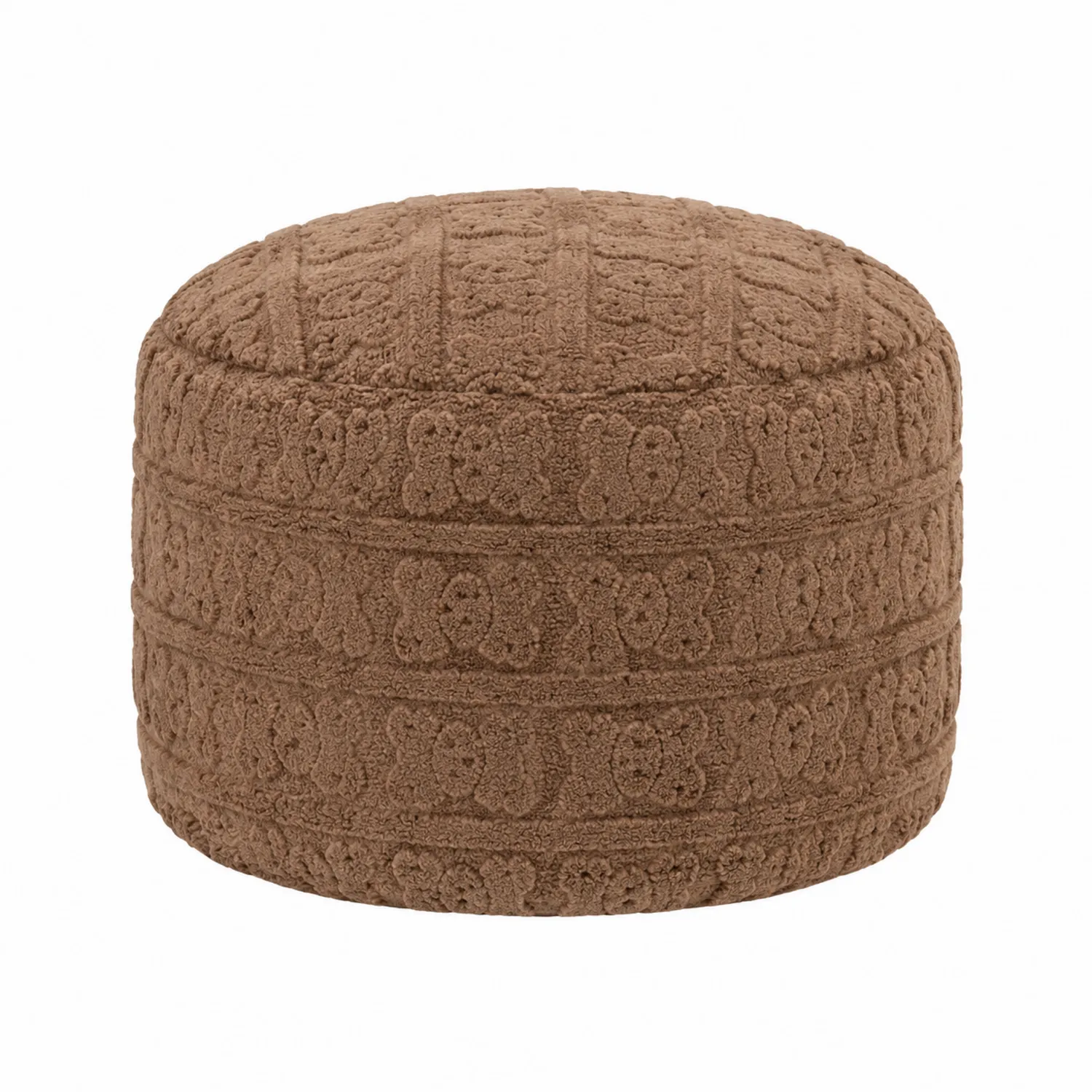 Runder Hocker Baumwolle Braun 50x35cm-Earthlofteu