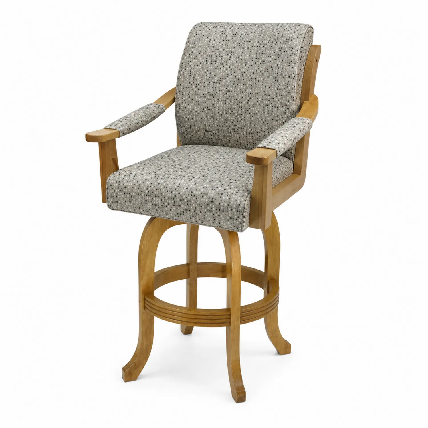 Barhocker mit Stoffbezug und Holzrahmen Grau 110cm-Earthlofteu