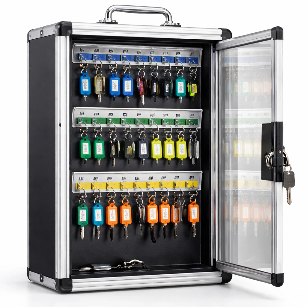 Caja organizadora de llaves metalica con cerradura-SelviaNest