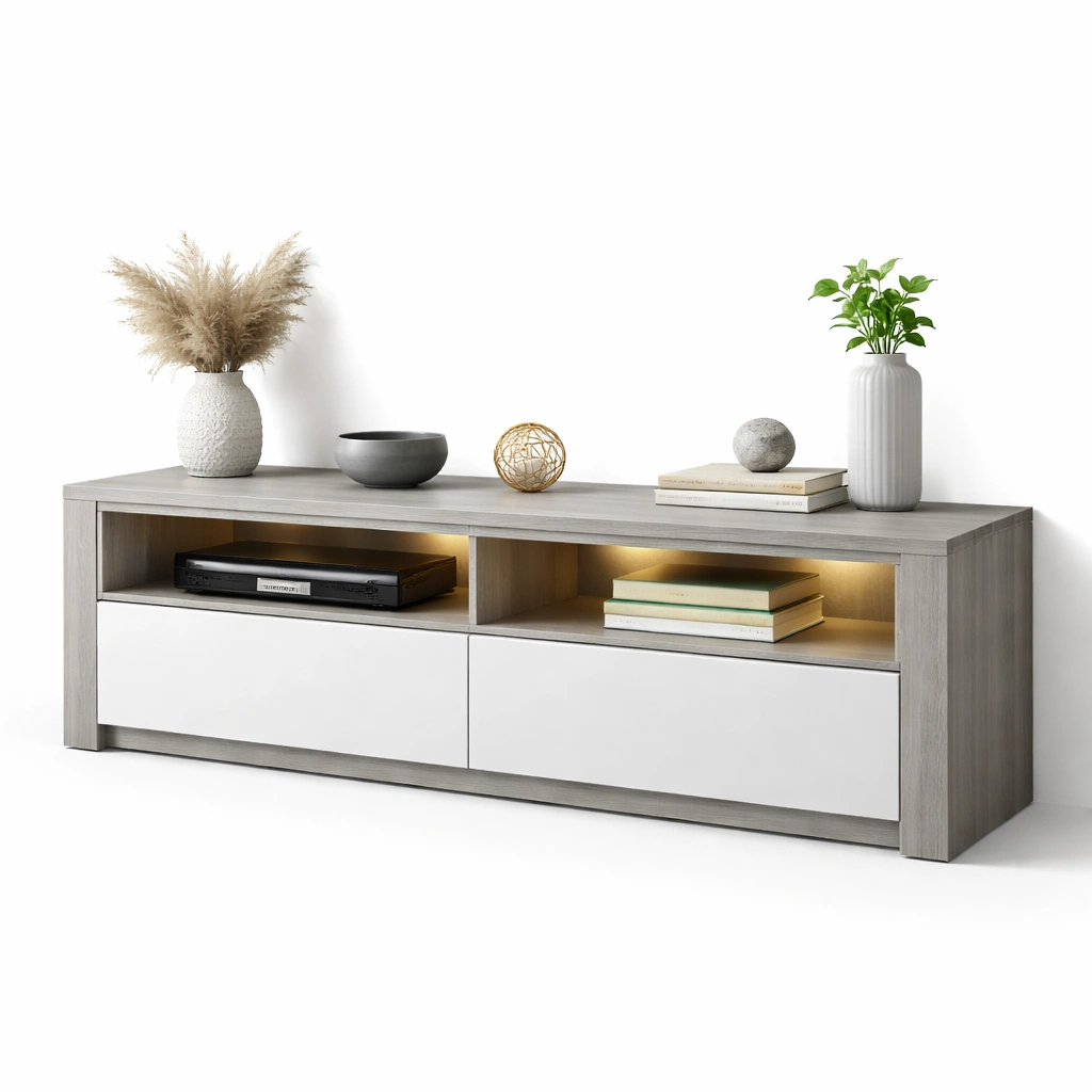Mueble TV Moderno Con Iluminacion Integrada-SelviaNest