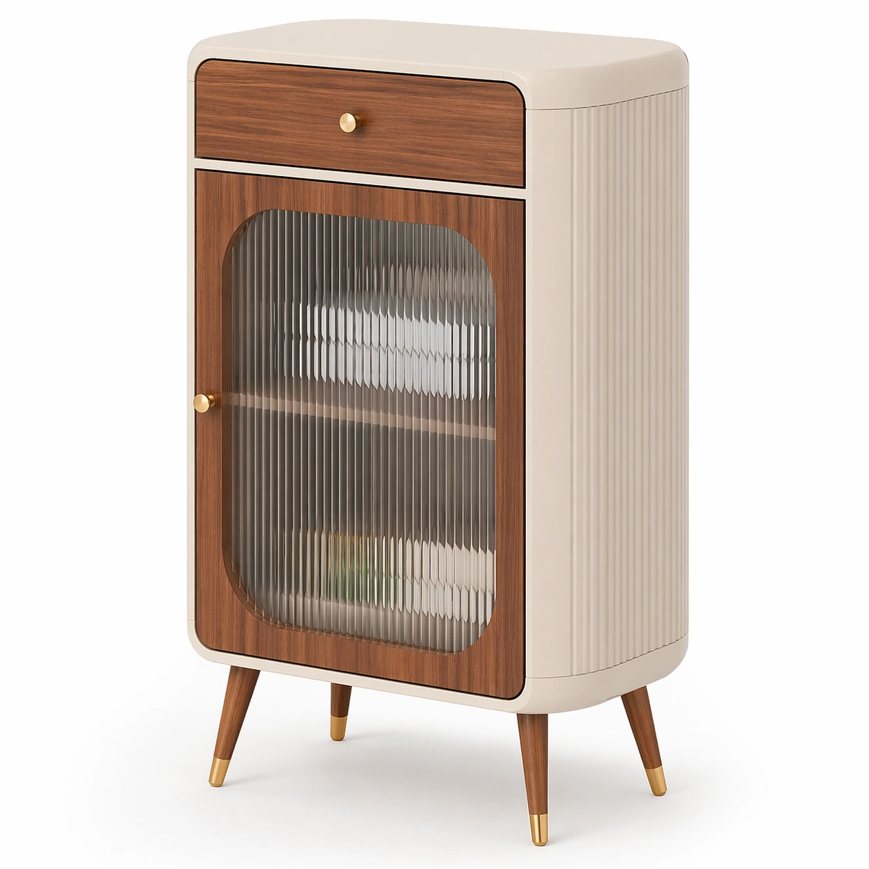 Mueble Auxiliar Con Puerta De Vidrio Y Cajon-SelviaNest