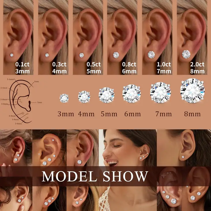🎁Last Day 70% OFF🎁Classic Sparkling Moissanite Earrings