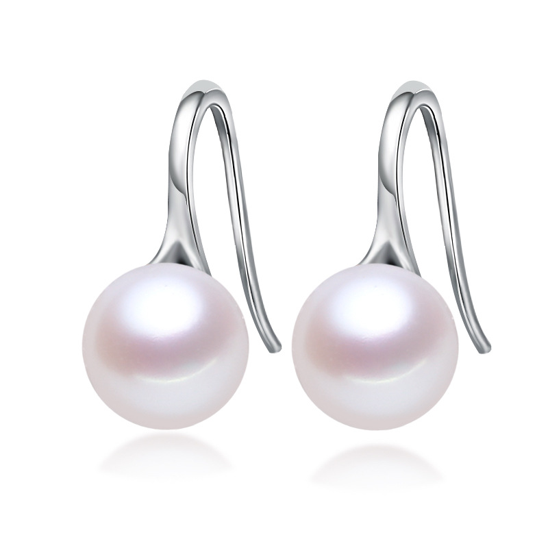 Light luxury simple geometric pearl drop earrings