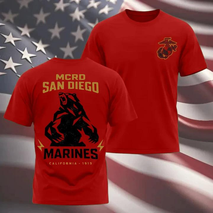 MCRD San Diego Marines California Bear T-Shirt
